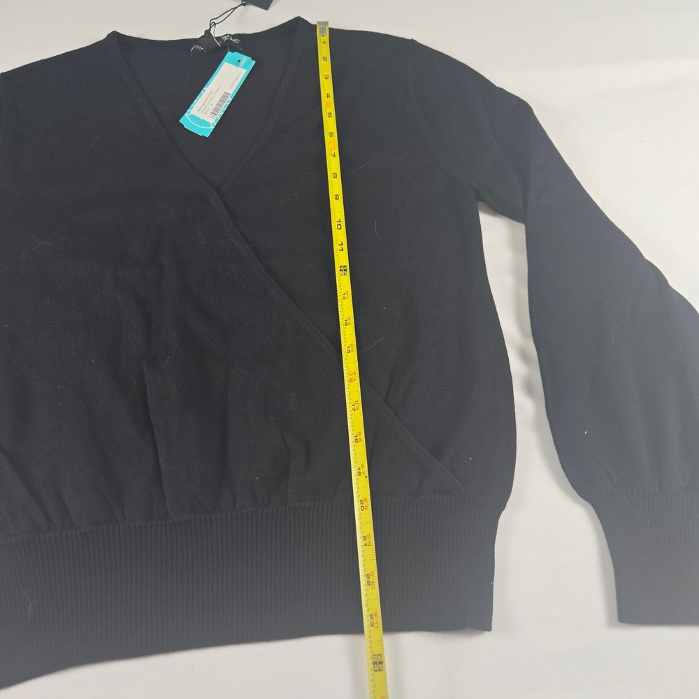 Montgomery Post Woman's Medium Black Faux Wrap NWT Office Chic Staple Classic - Picture 7 of 9